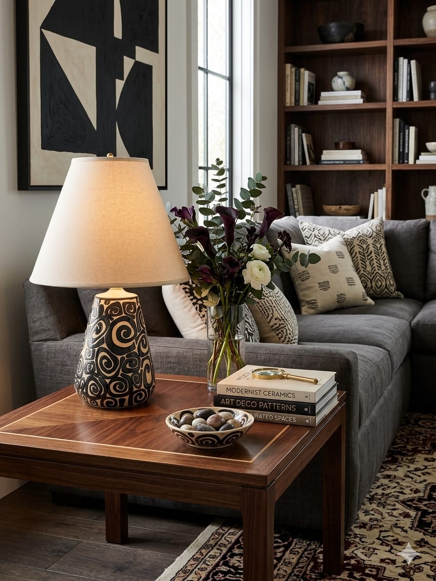 African Style Table Lamp with Elegant Warm Tones