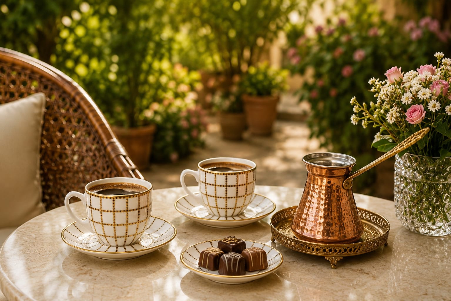 Classic Hand-Painted Coffee Cups Set – 12 Pieces