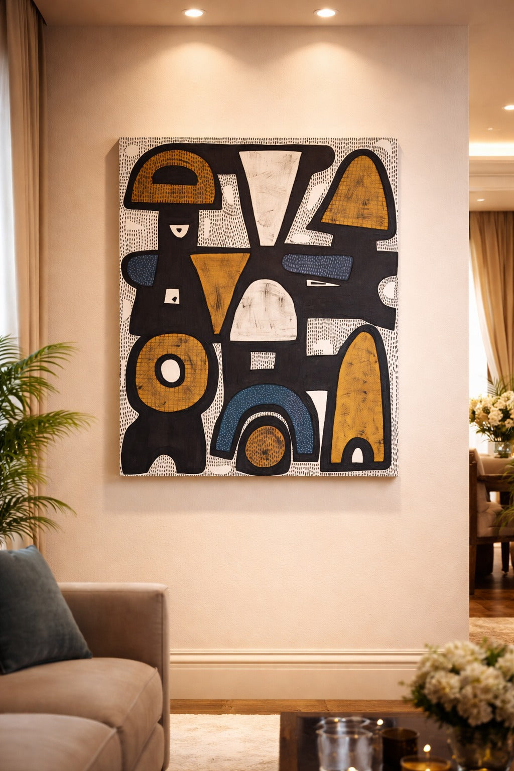 African Abstract Hand-Painted Artwork