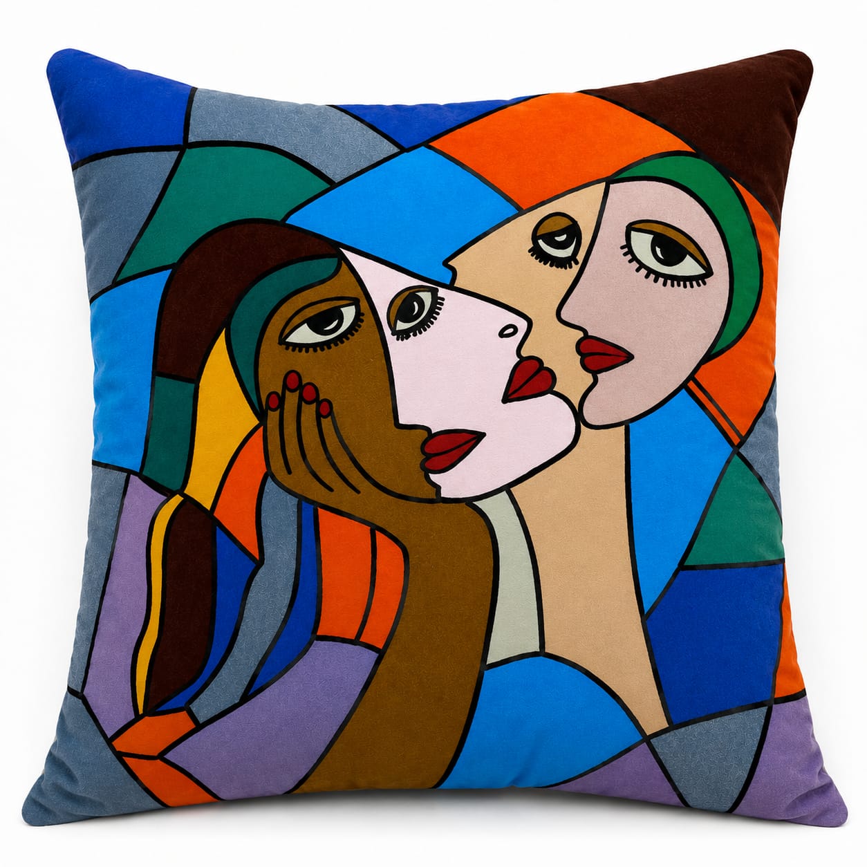 Abstract Women Cushion – Handmade Artistic Piece