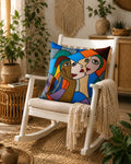 Abstract Women Cushion – Handmade Artistic Piece