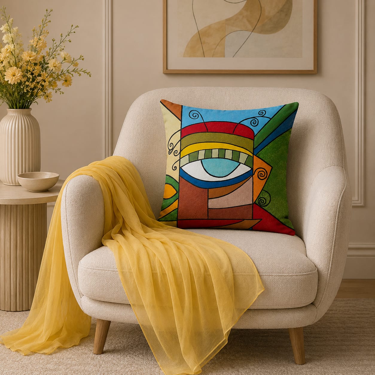 Abstract Eye Cushion – Handmade Artistic Piece