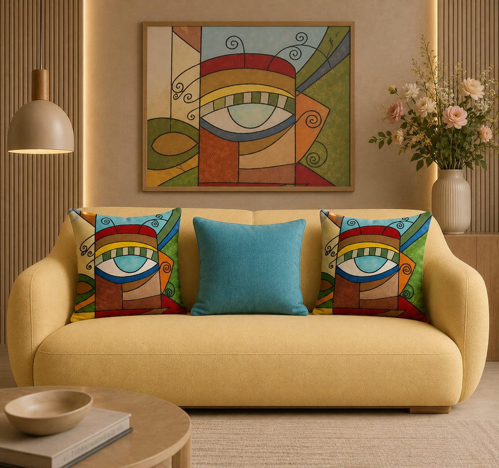 Abstract Eye Cushion – Handmade Artistic Piece