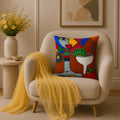 Abstract Cocktail Art Cushion – Handmade Artistic Piece