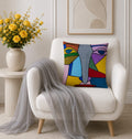 Geometric Abstract Face Cushion – Handmade Artistic Piece
