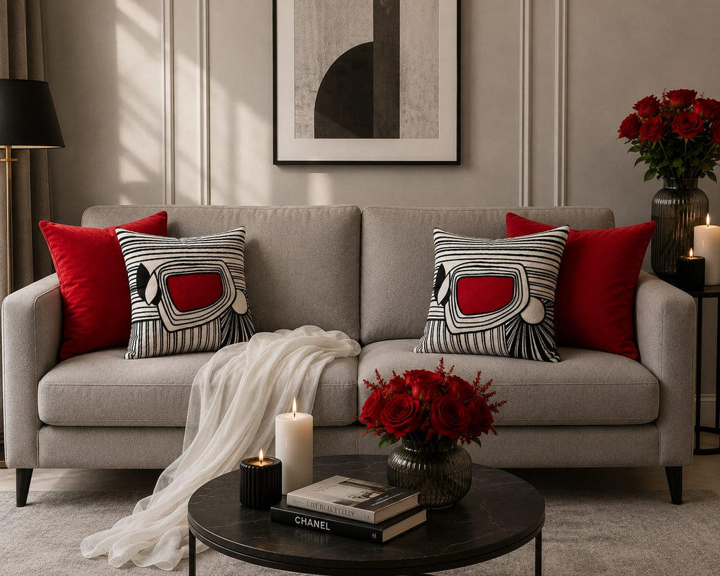 Minimal Abstract Cushion – Handmade Artistic Piece