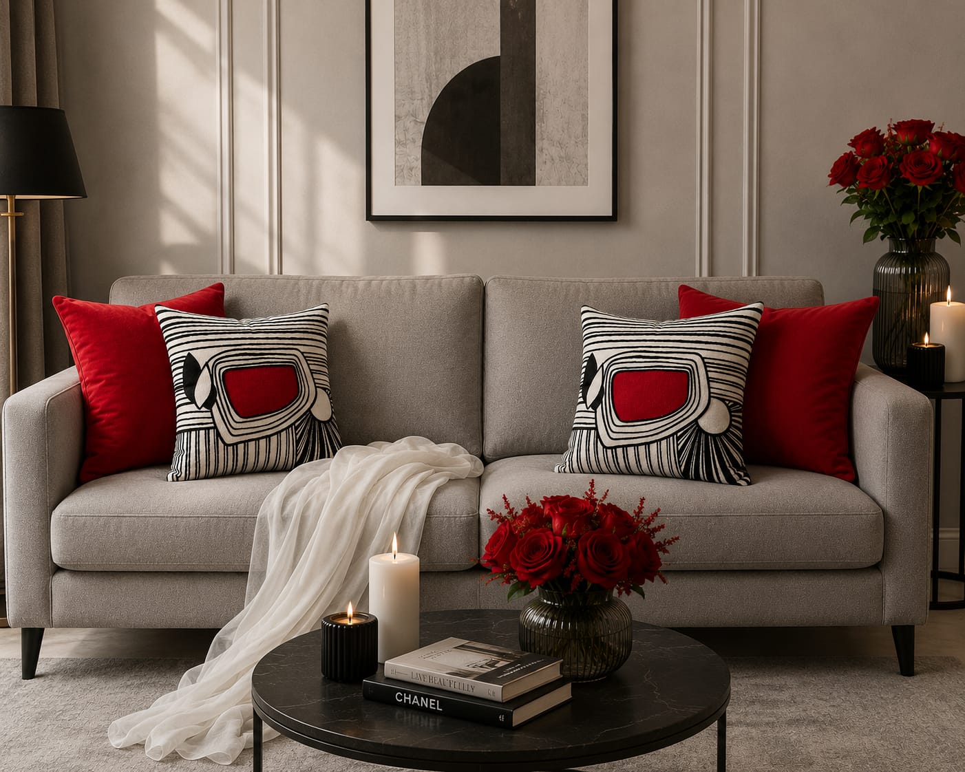 Minimal Abstract Cushion – Handmade Artistic Piece