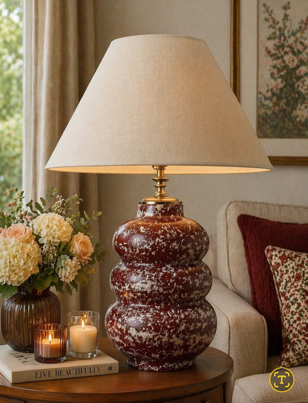 Marble Effect Table Lamp