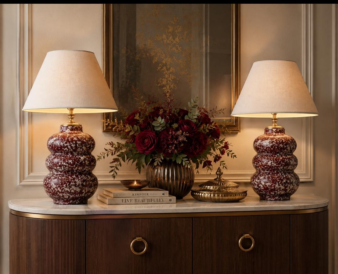 Marble Effect Table Lamp