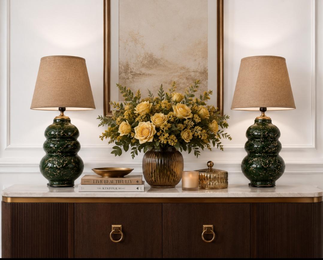 Marble Effect Table Lamp
