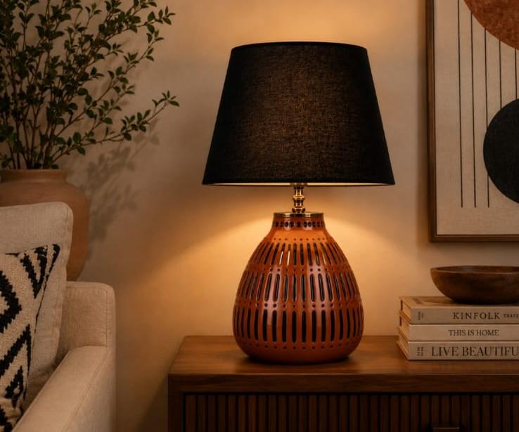 African-Inspired Handmade Table Lamp
