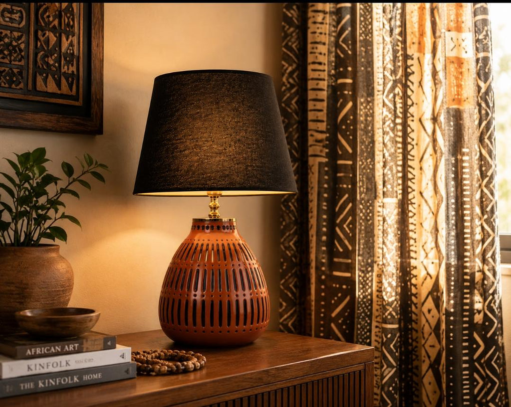 African-Inspired Handmade Table Lamp