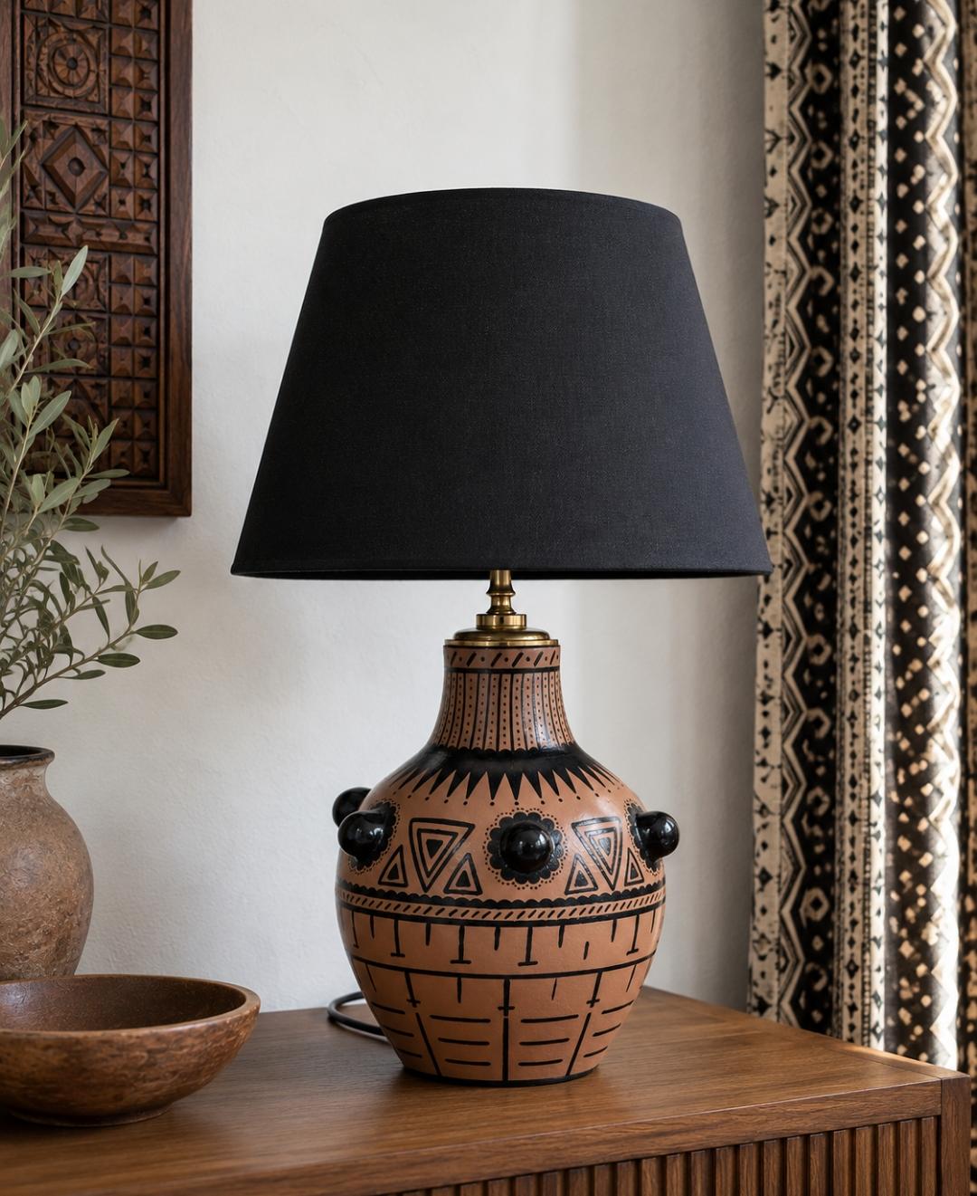 African-Inspired Handmade Table Lamp
