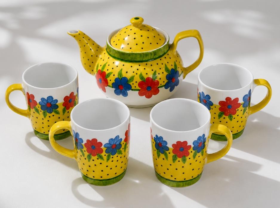 Tea Set with the Colors of Spring