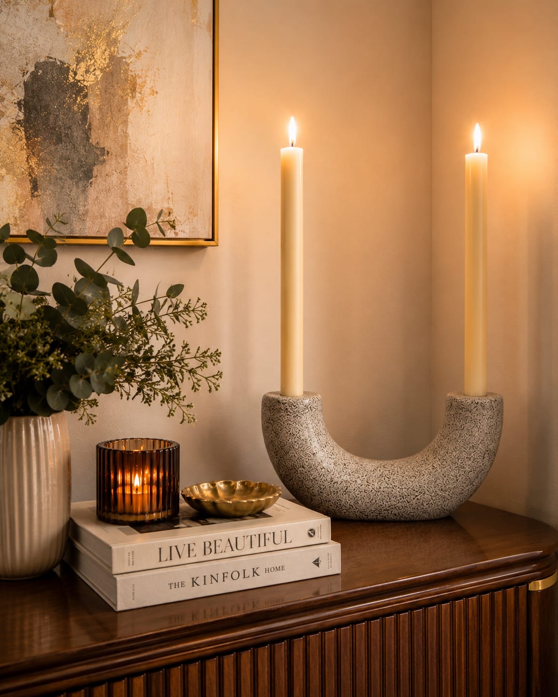 Handmade Marble Effect Candle Holder