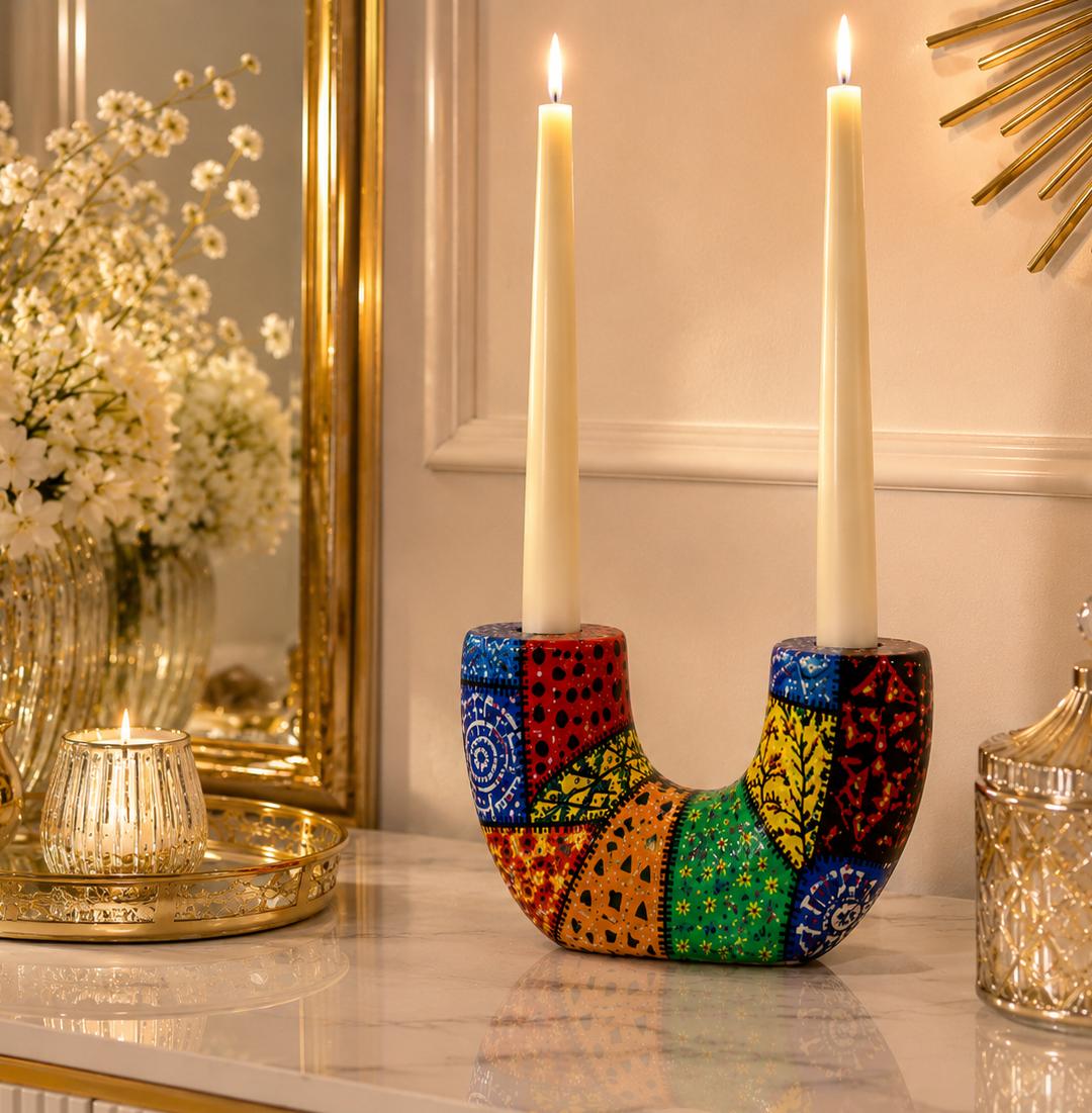Hand-Painted Artistic Candle Holder