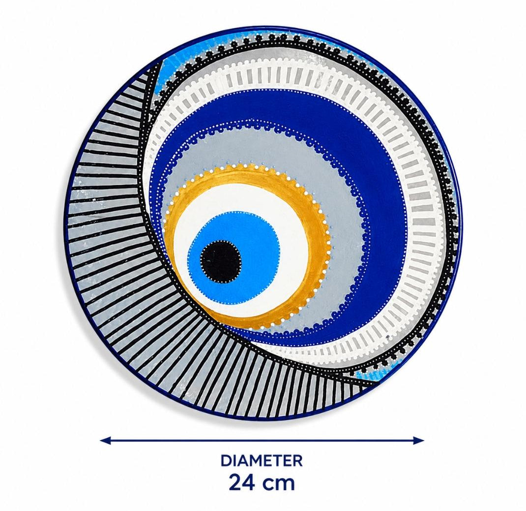 Handcrafted Evil Eye Decorative Wall Plates Set