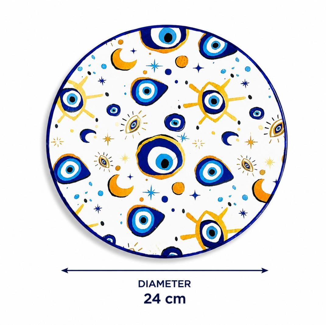 Handcrafted Evil Eye Decorative Wall Plates Set