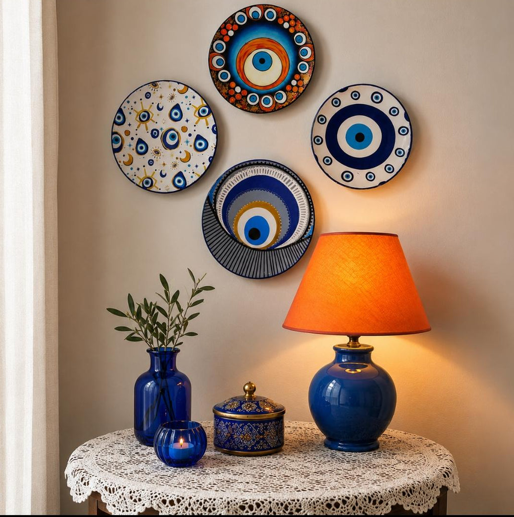 Handcrafted Evil Eye Decorative Wall Plates Set