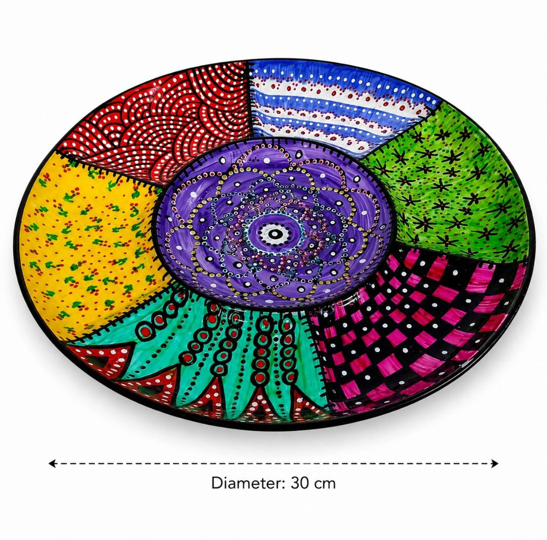 Hand-Painted Abstract Porcelain Serving Platter
