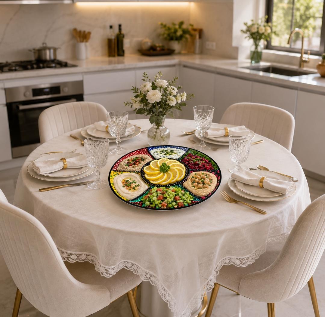 Hand-Painted Abstract Porcelain Serving Platter