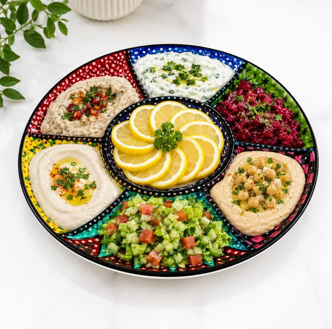 Hand-Painted Abstract Porcelain Serving Platter