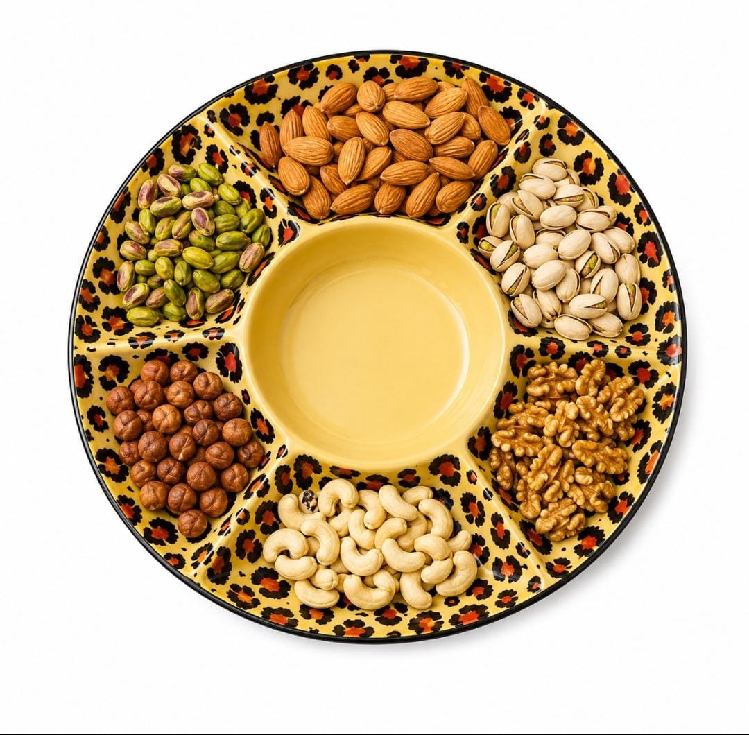 Hand-Painted Leopard Print Porcelain Serving Plate